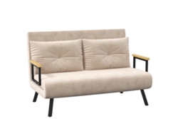 Sofá Cama Reclinable Beige 102x73x81 Cojines Respaldo Ajustable