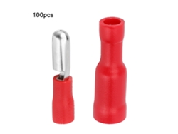 100 Piezas Terminales De Crimpeo Macho Hembra De Bala 22-18awg Conectores De Cable