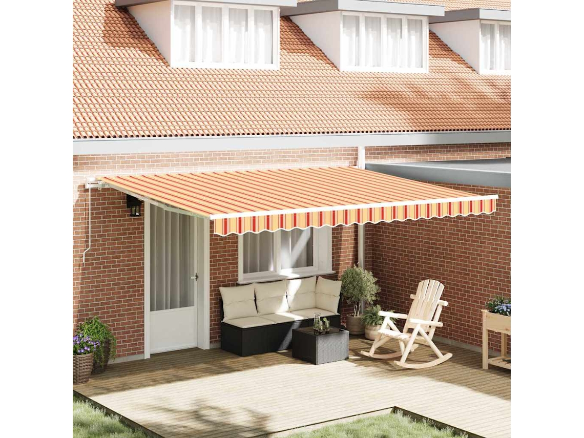 Maison Exclusive - Toldo Retráctil Amarillo Y Naranja 450 X 350 X 165 Cm