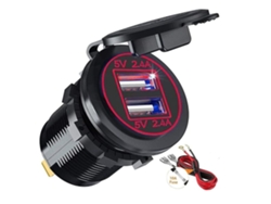 Cargador Tomada Carro Usb Impermeável Indicador Led Barcos YEMAESRE Rojo