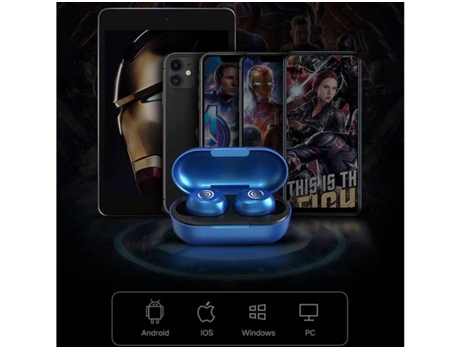 Enkers True Auriculares estéreo inalámbricos Marvel Tws Auriculares Bluetooth 5.0 Auriculares internos con reducción