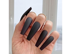 Uñas Postizas Acrílicas Largas Mate Estilo Bailarina, 24 Piezas, De Fácil Colocación, Tamaños Surtidos.