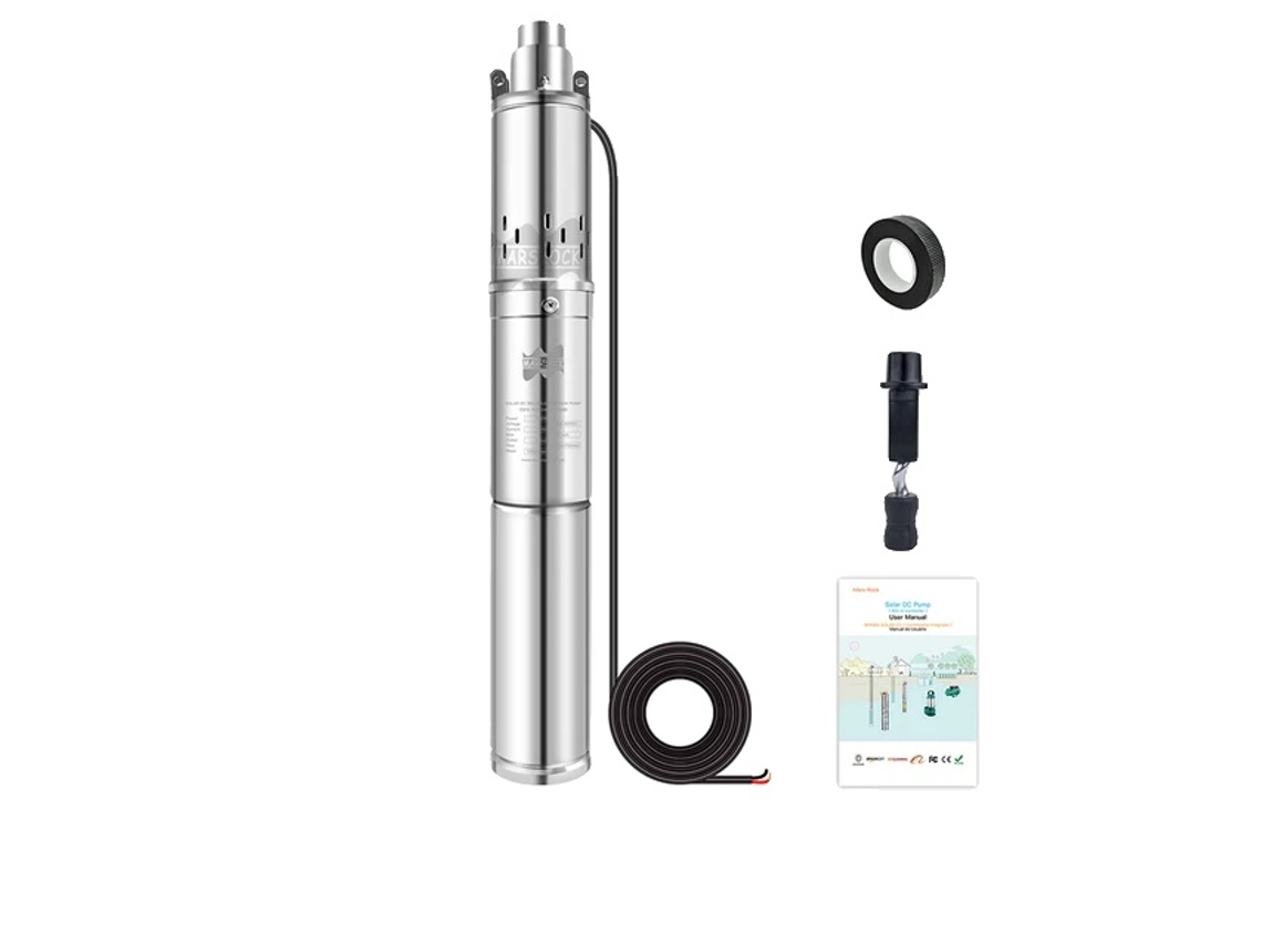 Bomba solar sumergible con controlador integrado, altura máxima 35 m, 750 W CC, 48 V, 60 V OEM