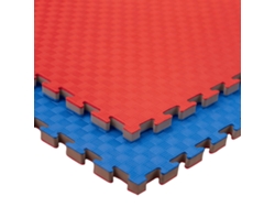 Tatami Puzzle 5 PIEZAS (5m² ) con más Densidad para Gimnasio Artes Marciales Judo Suelo Tatami Profesional 25mm Colores Rojo/Azul Reversible