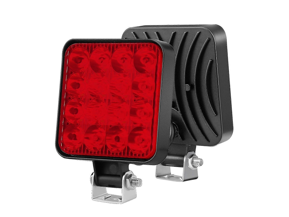 Luz De Trabajo Led 48w 12v Ip65 Impermeable 6500k 1200lm Para Coche Camión Moto Atv Utv Off Road Fácil Instalación Rojo