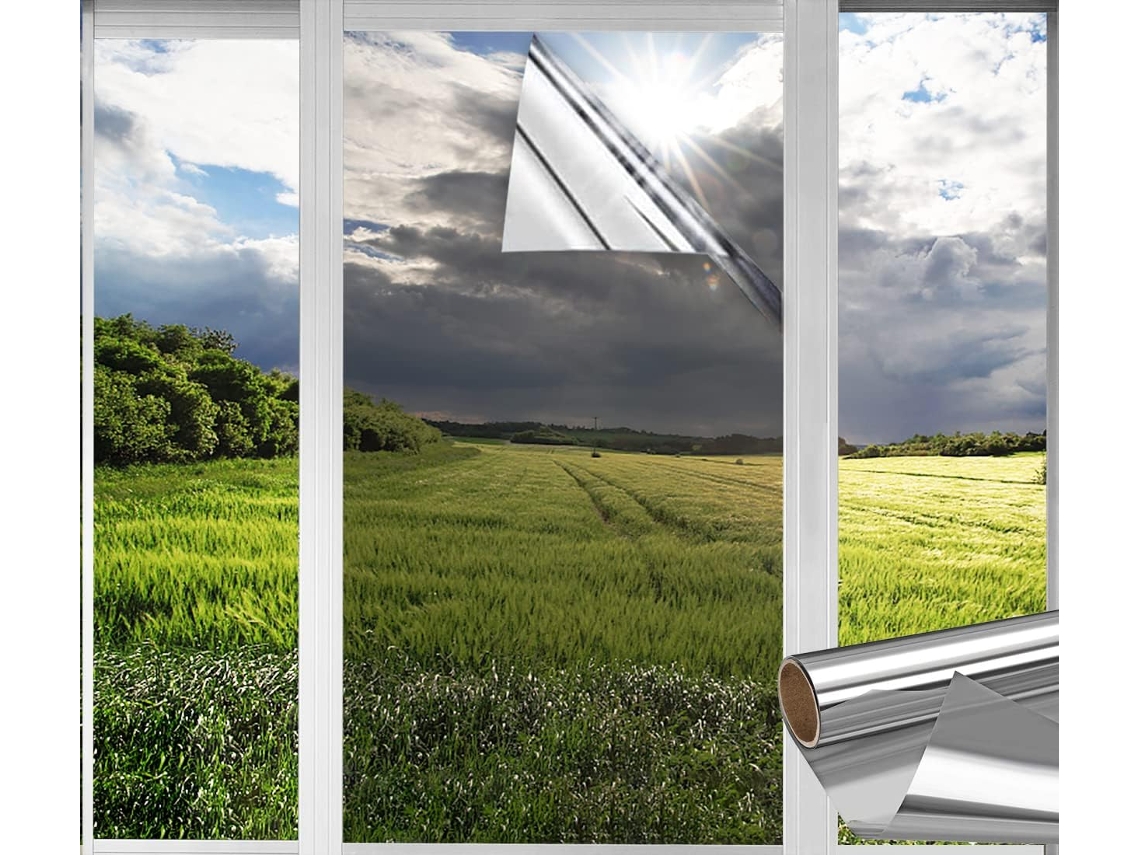 Película de privacidad unidireccional para ventana de 45 x 400 cm, película de espejo adhesiva, protección de privacidad con reflexión y control térmico, ideal para