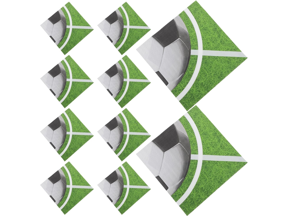 100 33x33 Cm Paquete De Servilletas Papel Con Diseño Fútbol En Color Verde, Absorbentes Ideales