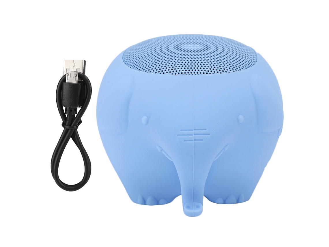 Altavoz Portátil Bluetooth 5.0 Con Forma De Elefante, Micrófono, 400 Mah, Estéreo, Azul.