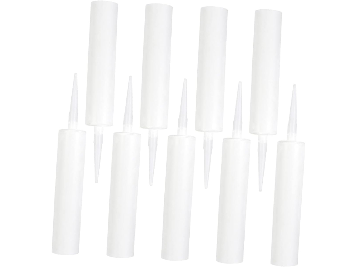 Cartucho Vacío Para Pistola De Calafateo De 300 Ml, Blanco. Tubos De Calafateo De Plástico Recargables Y Vacíos.