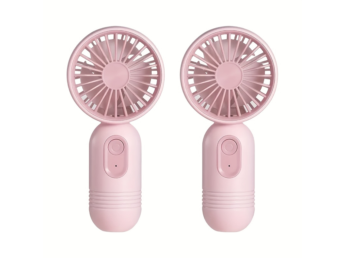 Juego de 2 mini ventiladores personales portátiles, tres velocidades, ideales para viajes, ventilador de pestañas, fácil...