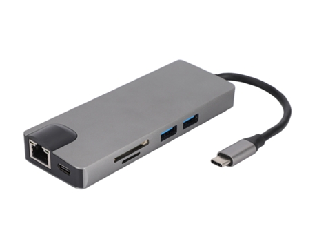 Hub Ethernet Type-C a Usb3.0 X 2 Hdmi Tarjeta de Memoria para Lectura de Accesorios de Oficina para Portátil Negro CHRONUS