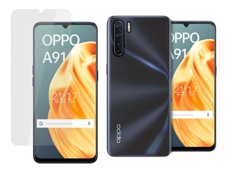Carcasa + Protector de Pantalla Oppo A91 TUMUNDOSMARTPHONE Pack Transparente