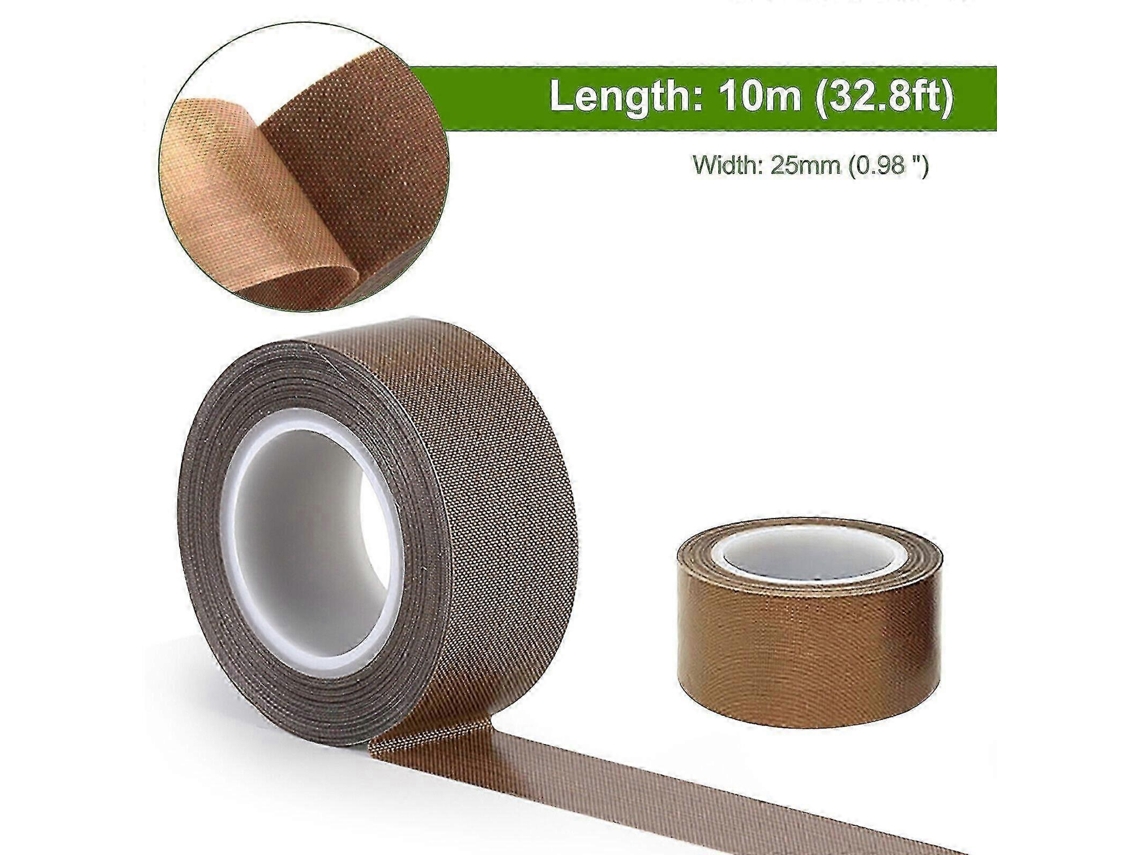 Cinta de teflón de alta temperatura de 10 m, cinta adhesiva de PTFE, película autoadhesiva Rosewell