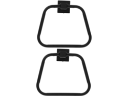 Juego de 2 toalleros de pared para baño, modelo sencillo, color negro Gokoco