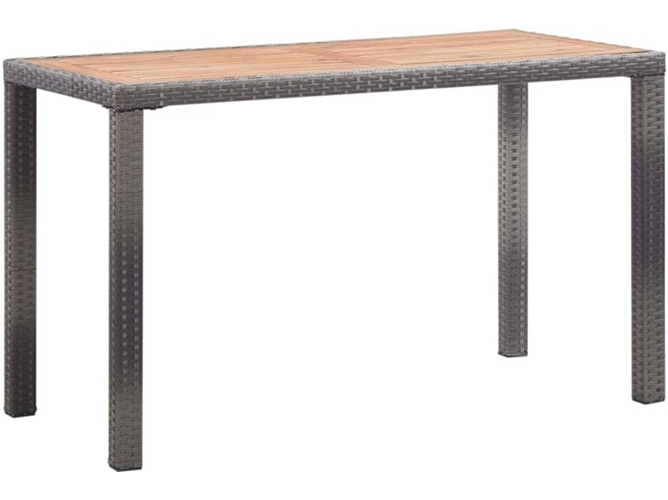 Mesa de jardín VIDAXL Antracita Madera (123x60x74 cm)