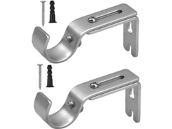 Soporte Ajustable Para Barra De Cortina, Juego De 2 Piezas, Montaje En Pared, Acero De Calidad, 25 Mm
