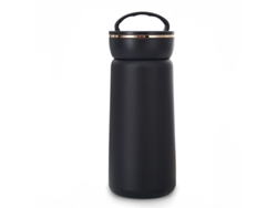 2026da-botella De Agua Termica Linjou Acero Inoxidable 304 380ml Aislada Anti-fugas Para Viajes Negro
