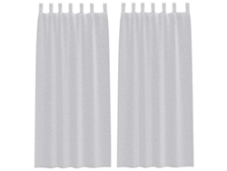 Maison Exclusive - Cortina De Voilé 2 Pcs Gris Claro 225 X 140 Cm Poliéster