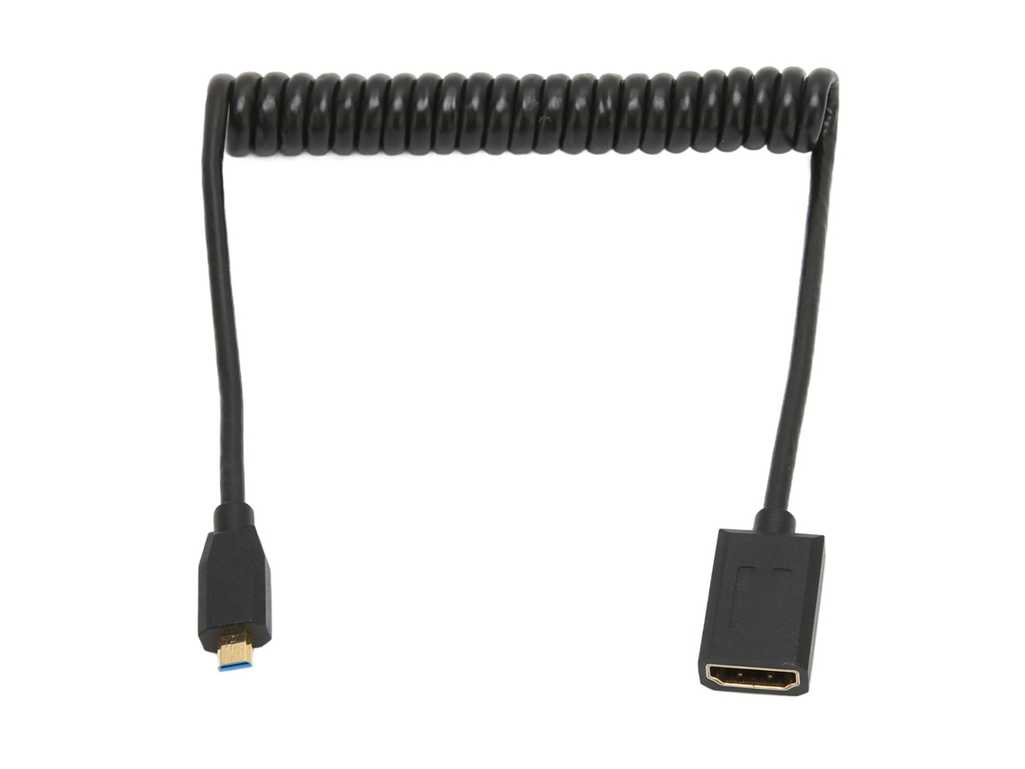 Cabo Micro Hd Multimedia Interface Para Fêmea 8k 60hz 48gbps Adaptador De Vídeo Enrolado Para Tablet Tv Câmera