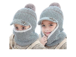2026-gorro Balaclava Niños Niñas Capa Grueso Lana Calientito Protector Cuello Antiviento 2-5 Años