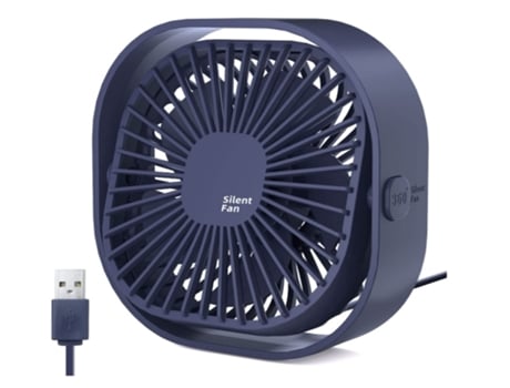 Ventilador de escritorio Ventilador USB Ventiladores de escritorio pequeños Mini ventilador de escritorio con 3 velocidades ajustables Azul BISBISOUS