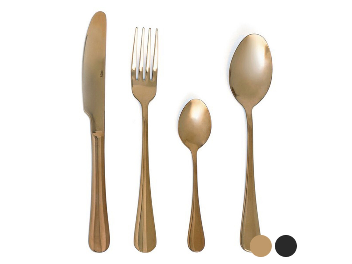 Juego de Cubiertos QUID Celebrant Metal 24 Piezas (Dorado - 26 cm)