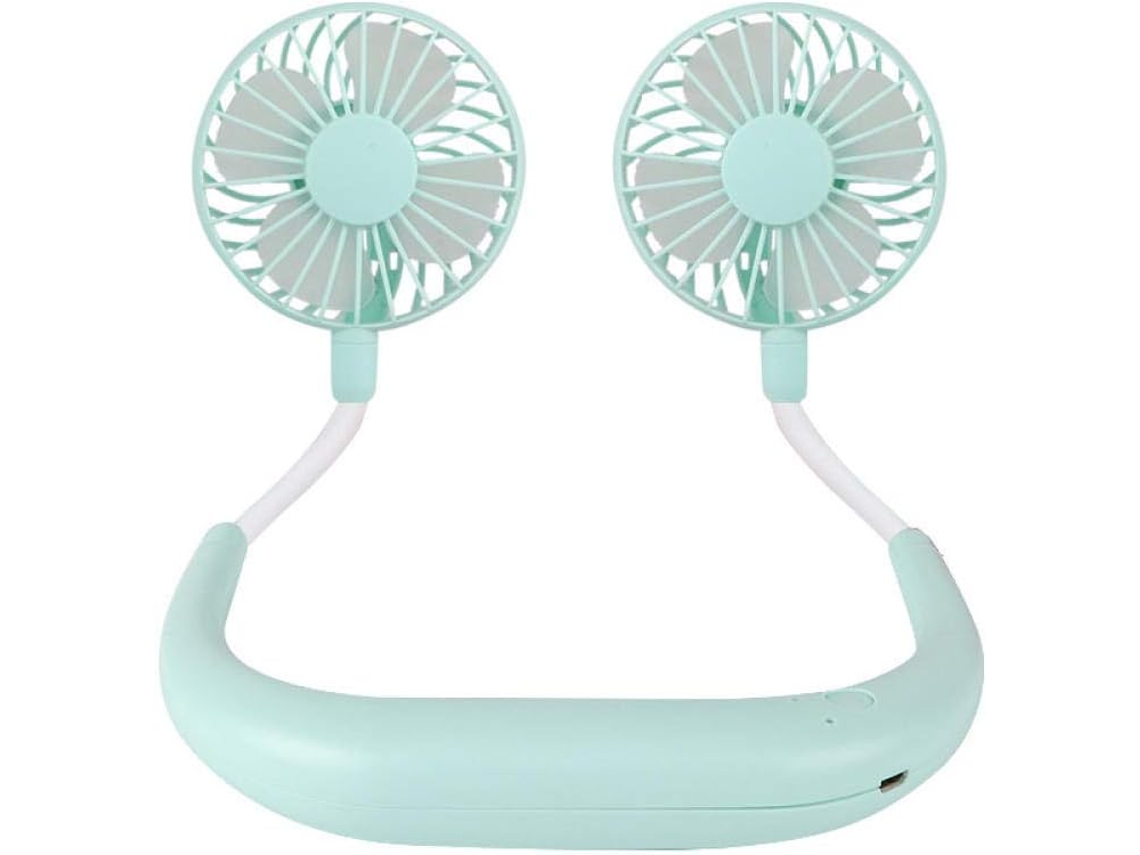 Mini ventilador de cuello USB portátil para uso doméstico y al aire libre.