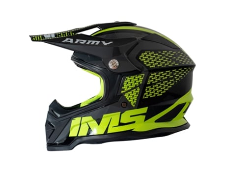 Casco IMS Motocross Army UX-81 Negro Amarillo Néon (S)