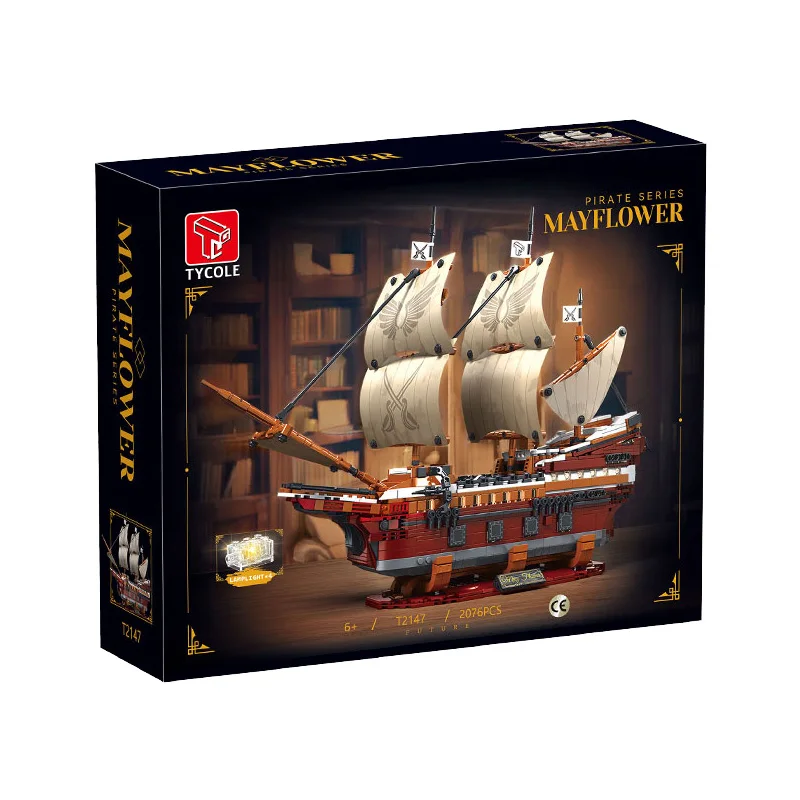 Modelo De Barco Pirata De Juguete Para Construir Con Bloques De Construcción: Velero Mayflower