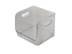 Porta Documentos Oficina Transparente Apilable Impermeable Con Asas Caja De Almacenamiento Pet Pequeña Blanco Transparente