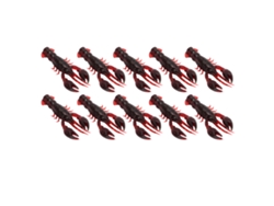 10 Señuelos Artificiales De Pvc Con Forma De Camarón Blando Para La Pesca De Lubina, Color Rojo Oscuro.