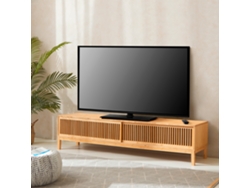 Mesa de TV Videbæk con 2 puertas corredoras bambú 180 x 40 x 38 cm Color Natural [EN.CASA]