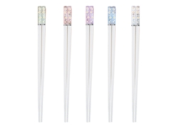 Palillos de fibra de vidrio - 5 pares reutilizables con estampado floral JEIIBRZUI