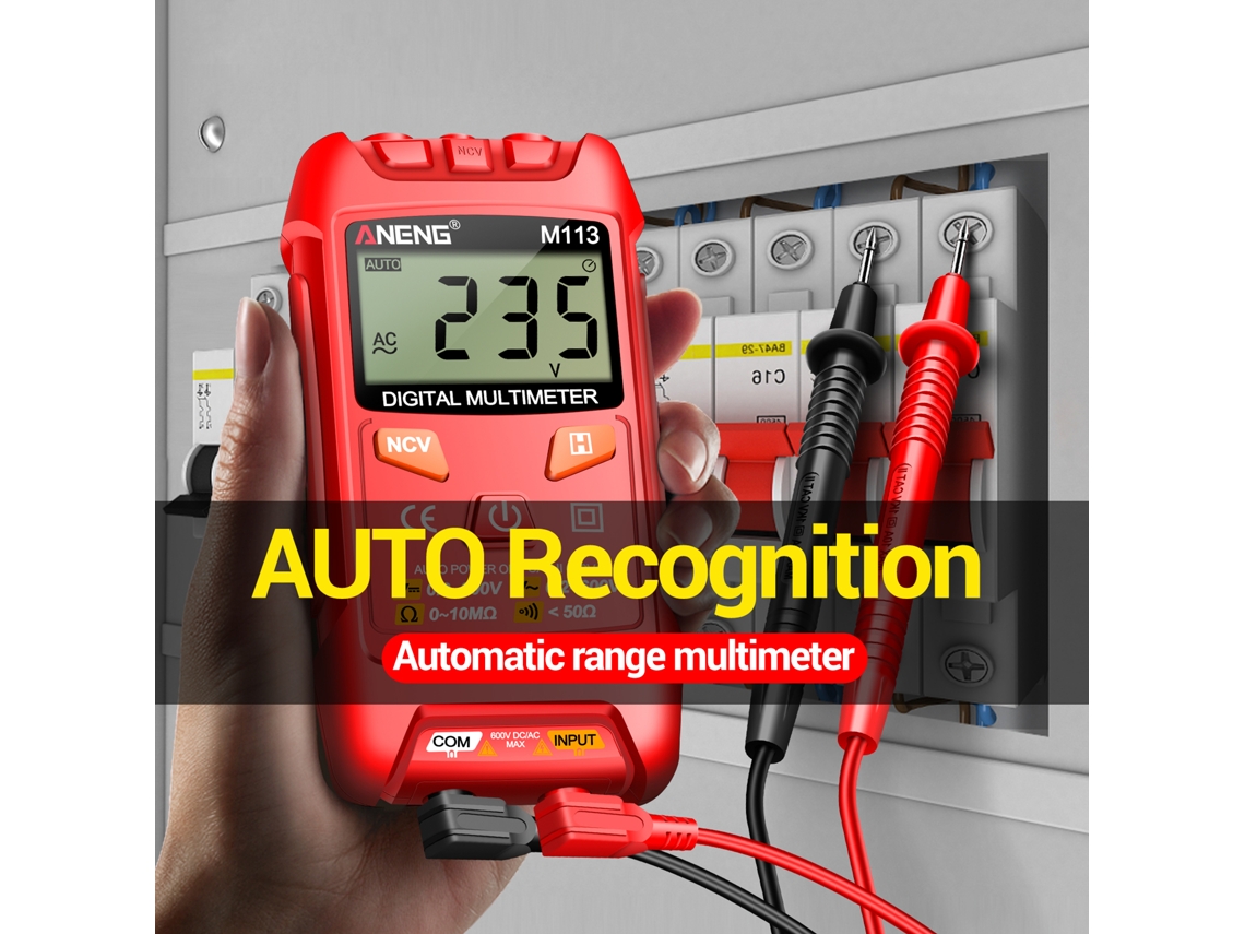 Multímetro Digital Mini Aneng M113 Con Medidor De Resistencia, Voltaje Ca/cc Y Ncv.