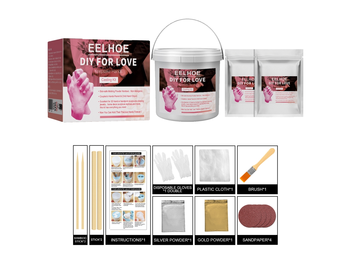 Kit de polvos para modelado de manos en 3D (hazlo tú mismo)