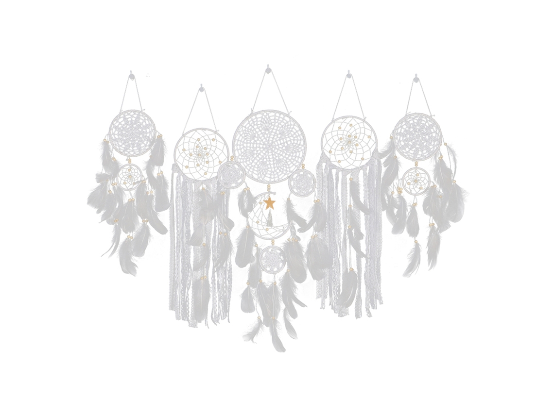 Colgante De Pared Bohemio Con Atrapasueños, Luna Y Estrella Para Dormitorio.