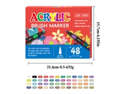 Rotuladores de pintura acrílica para niños, punta suave, 48 colores, Digitallab