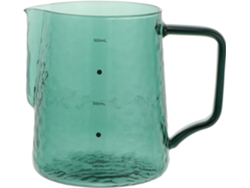 Jarra De Leche De Vidrio Borosilicato Verde De 500 Ml, Cafetera Con Boquilla Fina.