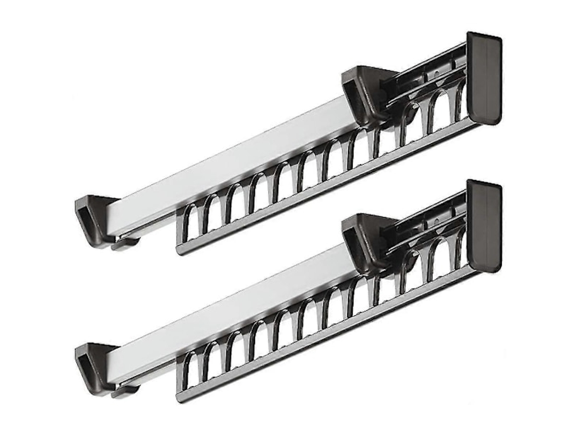 (nn) Perchero extensible para armario, perchero deslizante compatible con 12 perchas, longitud 312 mm, paquete de 2