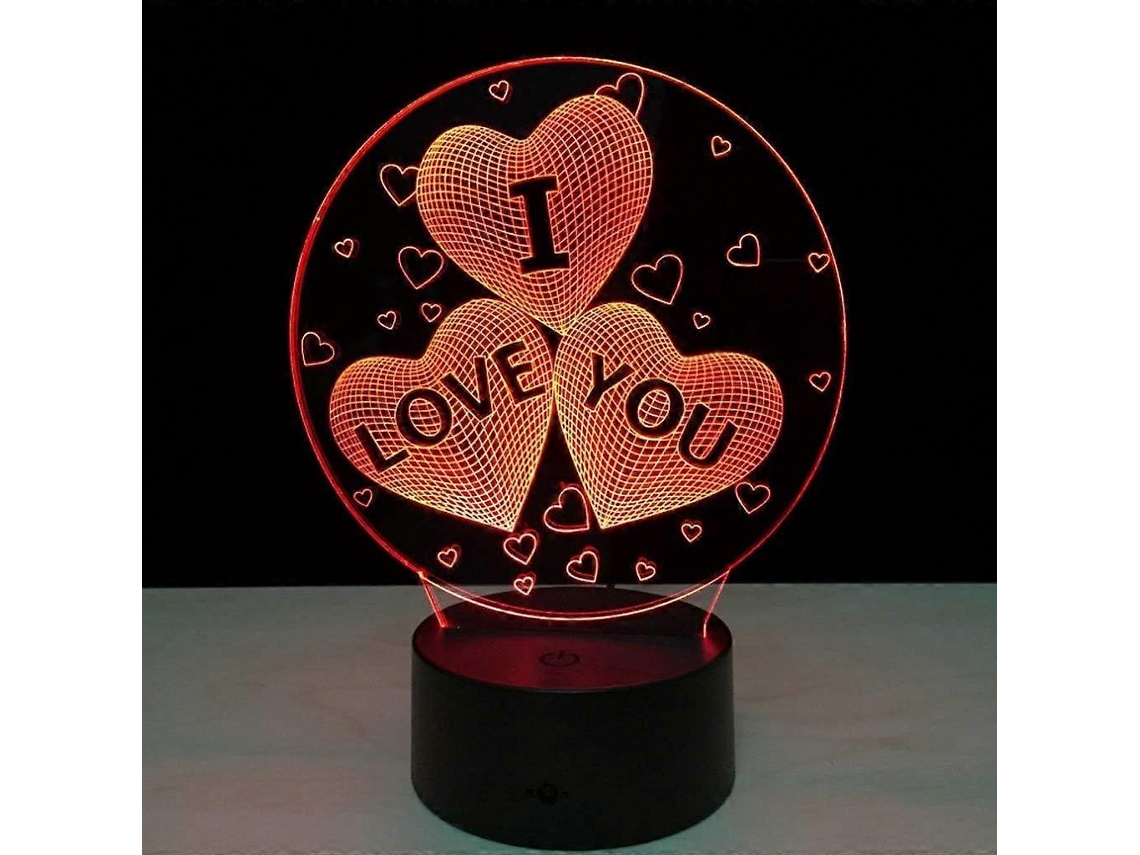 Lámpara de noche LED con ilusión óptica 3D, luz nocturna LED 3D para dormitorio, luz nocturna LED con ilusión óptica 3D. Rosewell