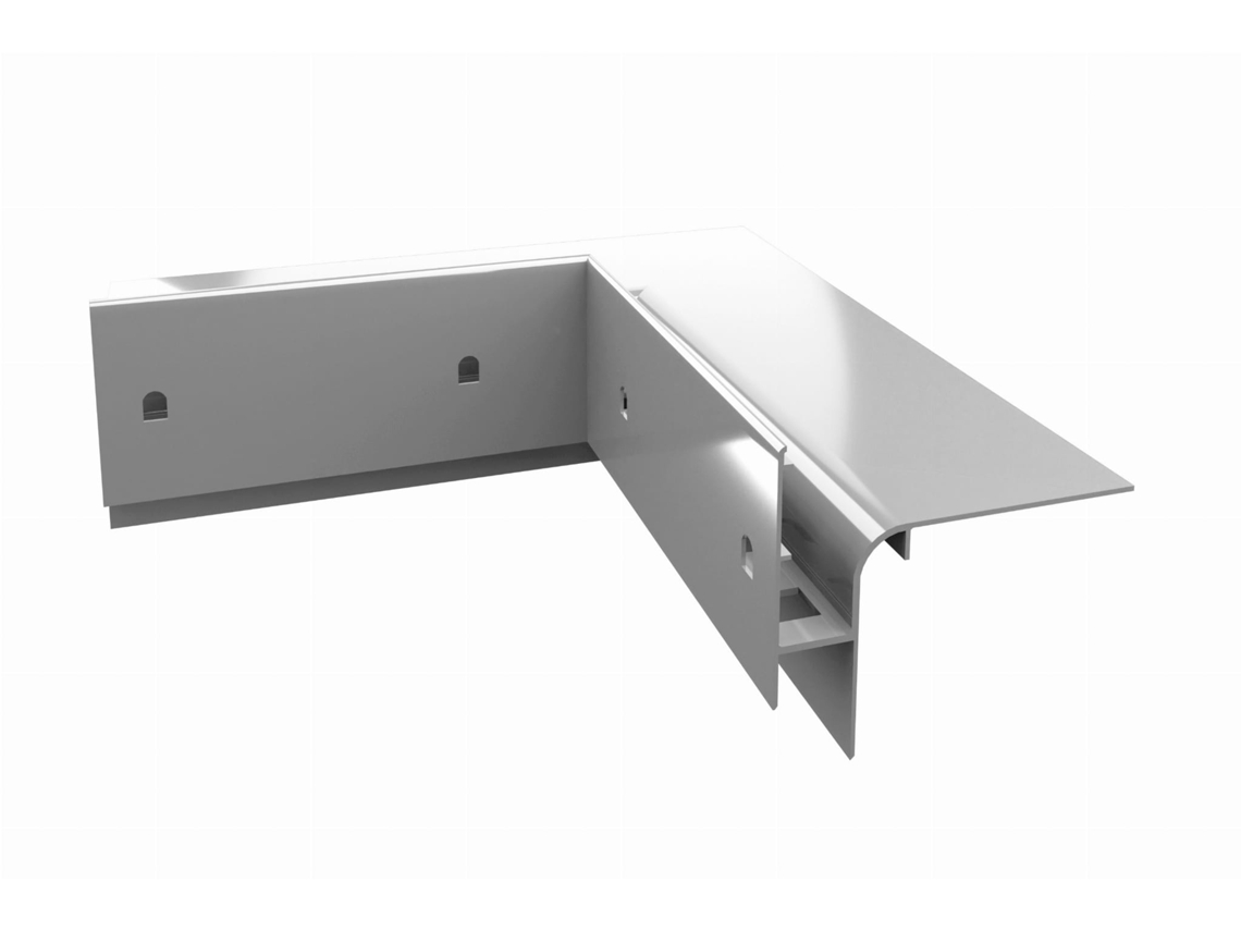 Esquina interior de aluminio Renoplast® de 90° para perfil de alero W30r gris  Acabados de Terrazas y Balcones  Suelos ventilados elevados
