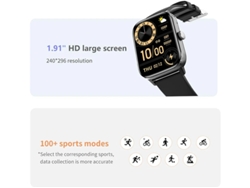 Reloj inteligente con llamadas 2.0, reloj de fitness, más de 100 modos deportivos, color negro, Bestvite