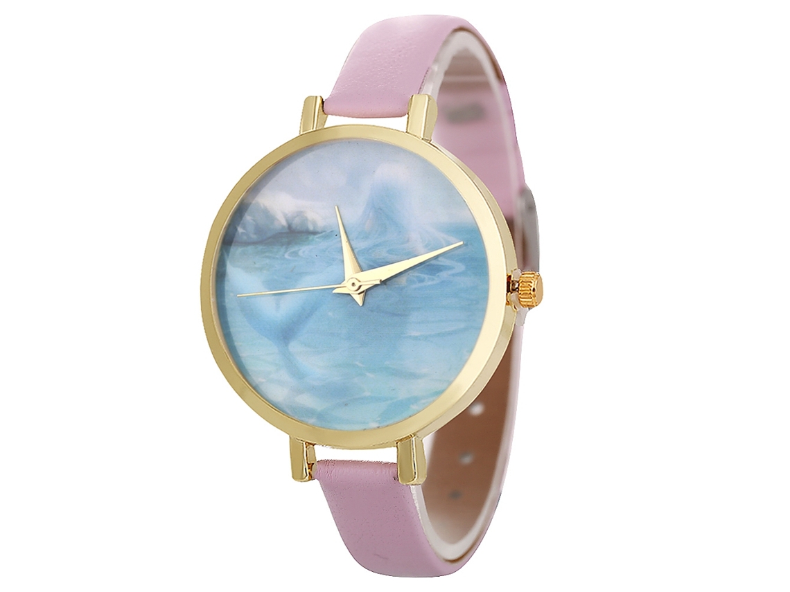 Reloj De Cuarzo Para Mujer Con Brazalete De Aleación En Oro Rosa Y Blanco Con Diamantes De Imitación.