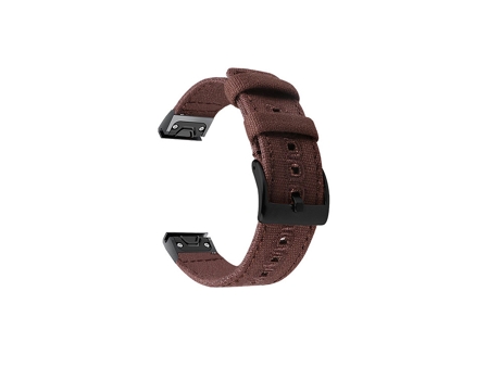 Correa de lona tejida de alta calidad para reloj Garmin Brown M INF