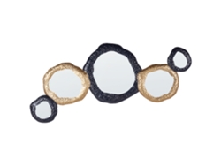 Espejo decorativo BELIANI Charny de Hierro Negro/dorado 109x3x44