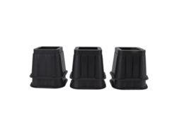 6 Elevadores De Muebles De Goma Negra Antideslizantes, Cuadrados De 10 Cm (4 Pulgadas), Para Sofá, Cama, Mesa Y Sala De Estar.