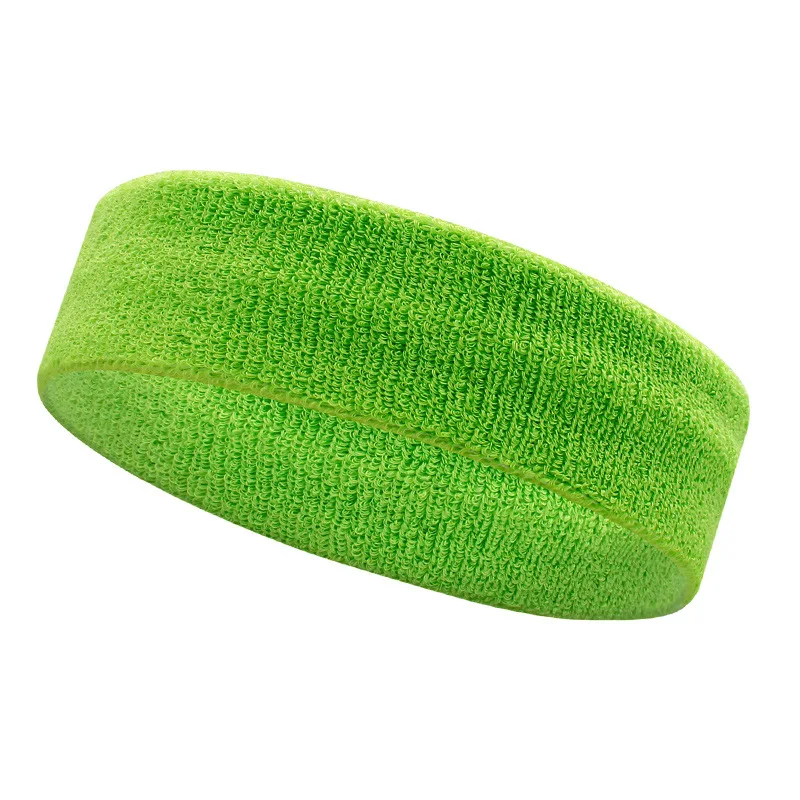 (Verde) Cinta para la cabeza deportiva que absorbe la humedad: ideal para tenis, baloncesto, correr y fitness.
