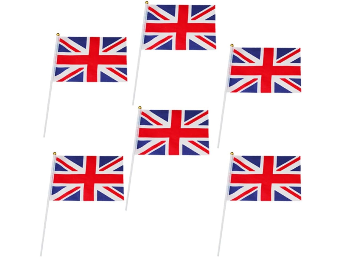 6 Banderas Británicas Ligeras Yes De Poliéster, Pequeñas Banderas De Mano Para La Decoración Del Queen's Diamond Y