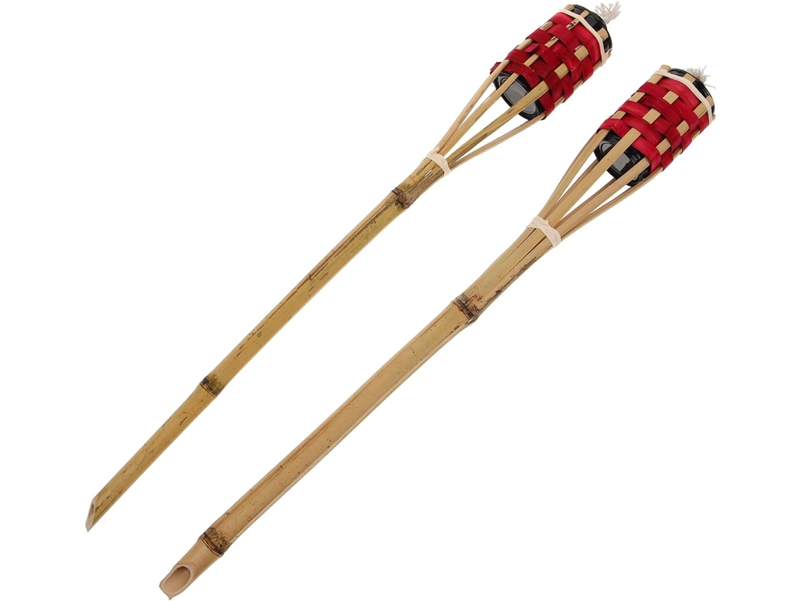 Juego De 2 Estantes De Jardín De Bambú, Rojos.