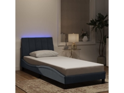 Estructura Cama Con Luces Led Terciopelo Gris Oscuro 90x200 Cm